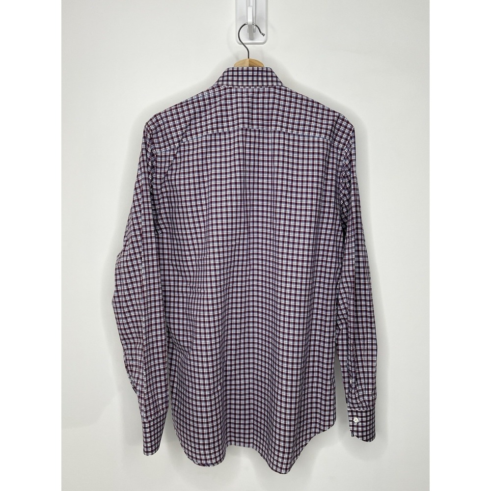 Canali Button Up Shirt Lot Of 2 Mens 41-16 Check Striped Long Sleeve Designer - Picture 6 of 16